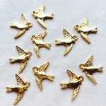 鳥のチャーム（マットゴールド）