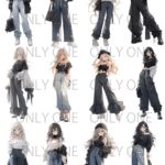 デザインペーパー　FASHION GIRL　コラージュシート