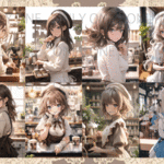 デザインペーパー　CAFE GIRL　コラージュシート