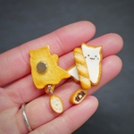 （あんバター）テイクアウトねこ【マグネット】【ミニチュアフード】