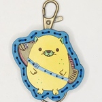 にゃモン　レザーキーホルダー　ご当地キャラクター　尾道市　鉄道広告　4月10日21時より販売　青1