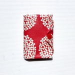 カードケース❣️北欧サークルフラワーレッド　ラミネート生地　カードポケット24枚