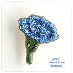 Carnation カーネーション　〜Coup de Coeur〜ビーズ刺繍ブローチ