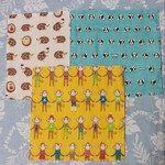 ガーゼハンカチ3枚セット① サルフレンチブルドッグはりねずみ 