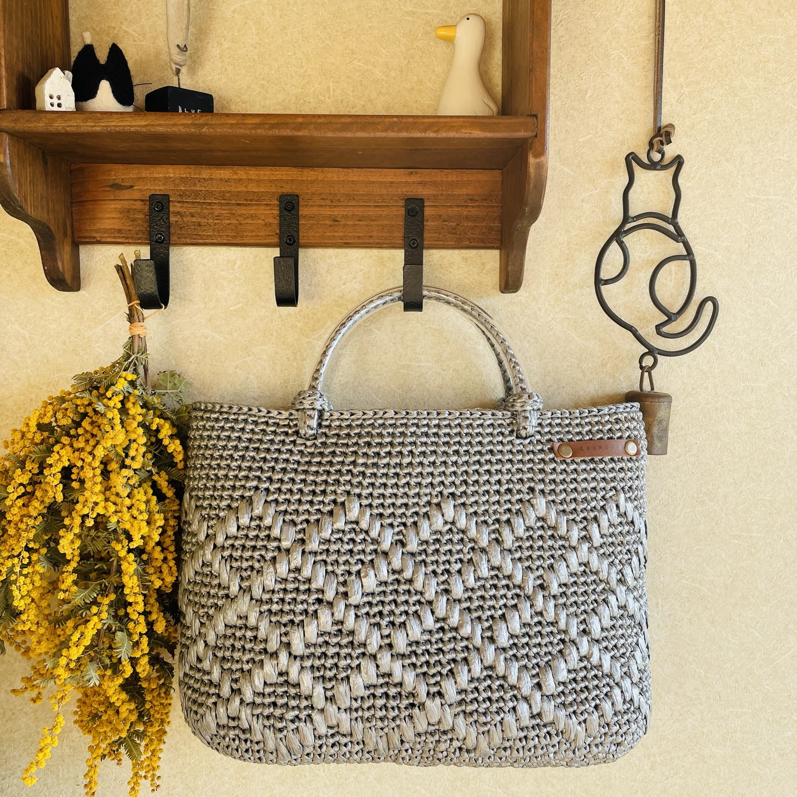 スズランテープバッグ♢シルバー - Cat&Knit GALLERY | minne