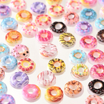 デコパーツ ドーナツ ミックス お菓子 9mm 300個 ネイルパーツ 3D ぷっくり円形 ハンドメイド 手芸 パーツ BD3732