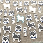 柴犬のフレークシール（黒柴）