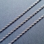 [1m] オール ステンレス製 1.5mm幅 スクリュー デザイン チェーン シルバー 本ロジウムメッキ ニッケルフリー 金属アレルギー対応 サージカルステンレス