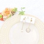 丸いアシメ＊美濃和紙のイヤリング/ピアス＊白