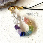 【厄除け＊開運＊幸運】七色ストラップ  ♡天然石ストラップ　NSW212 再販