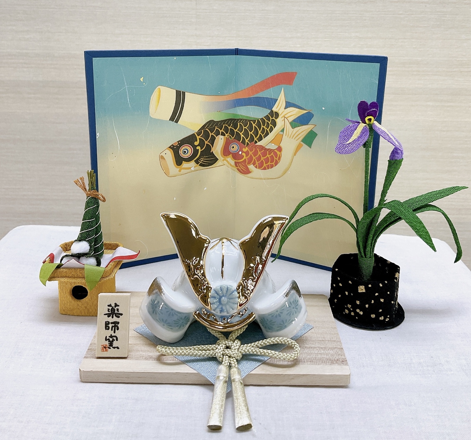 端午飾り【花菖蒲＆ちまき飾り】ちりめん細工 五月人形とご一緒に