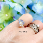  【やすらぎ三輪】勿忘草 水色 ブルー  花 ドライフラワー ボタニカル 花 ゴールド 4号 フリーサイズ ピンキーリング