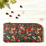 ＊ラミネート＊ L字ファスナー長財布 ウィルトシャー レッドネイビー リバティ プリント使用