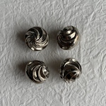 【4個】ドイツヴィンテージ   ねじりデザインアクリルビーズ　vintage シルバー