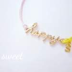 minne雑誌掲載♡Happyのお守りに♥コードブレスレット/イニシャル追加可能