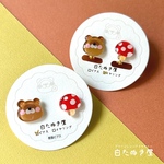 たぬきさんときのこのピアス/イヤリング