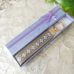 No.49-サックス　インド刺繍ハンドストラップ 　キーホルダー　バッグチャーム　スマホストラップ　携帯ストラップ　インド刺繍アクセサリー