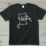 ぎゅっネコＴシャツ黒　猫Ｔシャツ　ねこTシャツ