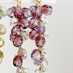 お花シリーズ【藤-Fuji-】チェコビーズフラワーピアス/イヤリング　母の日　ギフト