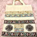 インド刺繍リボンのサブバッグ