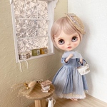 大きな出窓のサイド壁ベージュカラー-ミニチュア ハウス 背景ボード ブライス リカちゃん １／６ 家具 オビツ 棚 机 ドール ハンドメイド 小物