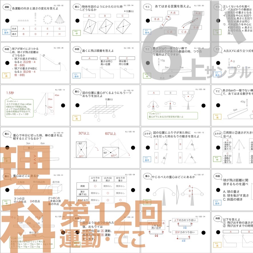 中学受験 暗記カード【6年上 社会・理科 10-17回】組分けテスト対策