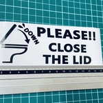 please close the lid トイレの蓋は閉めてね！ステッカー