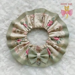 再販‎‪𓍯 ‬lovely 🎀 Cat frills ୨୧﻿ ローズ＆ガーベラ🌹×モスグレー𓂃 𓈒𓏸◌‬｟ #猫首輪 #シュシュ首輪 #フリル ｠