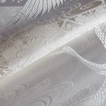 🐇白練色 鶴に花模様 白無垢用生地 正絹 丹後ちりめん【100cm×37cm】反物より裁断 和布 生地 はぎれ リメイク素材 silk100%