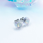 永遠の輝き＊ホワイトオパール&クリスタルAB（ピアス／イヤリング）