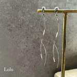 ダブルウェーブ ピアス(イヤリング)*silver*