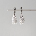 jara jara tassel ( clear / silver )  イヤリング ／ ピアス  ビーズ タッセル
