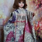 ㊴　リカちゃん　ブライス　サイズ　着物＆帯のセット　（振袖）