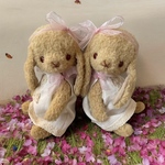 Milla様専用🩷テディベア♪ピンクリボン双子のうさぎちゃん