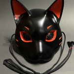 猫面 （黒×赤）2026年5月よりゴムバンド付属