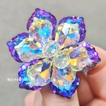 R ブローチ：ガラスのお花（パープル）