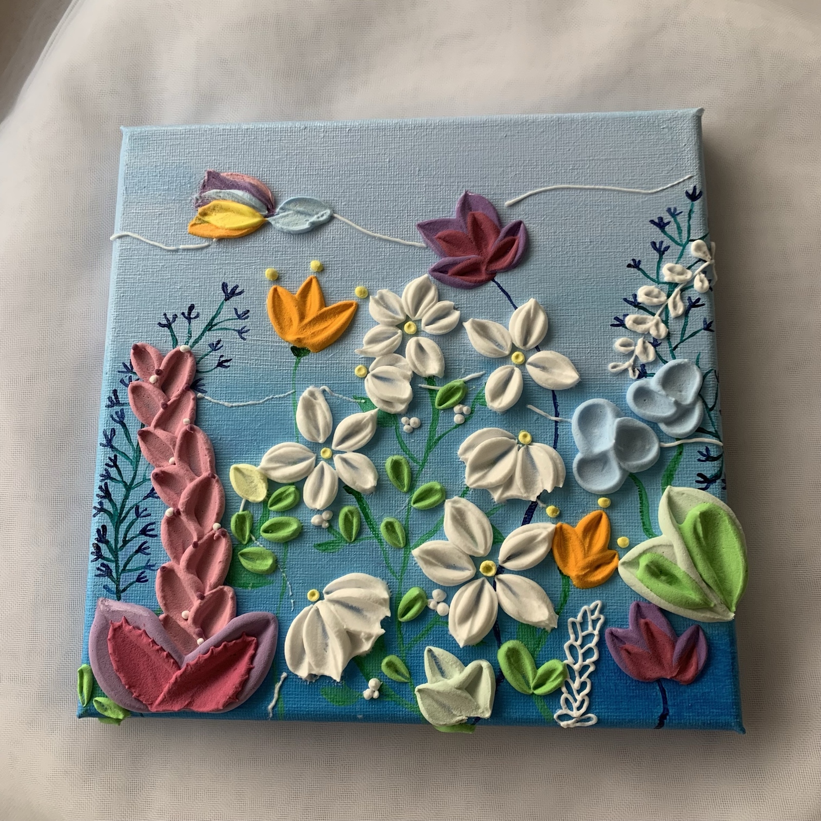 テクスチャーアート　現代アート　インテリア　アートパネル　花　韓国　絵画　抽象画 Flowerart モンブラン 絵画 アートパネル インテリア 現代アート