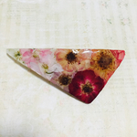 三角押し花バレッタ バラ