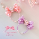 ハートパール💖Princess ペット用カチューシャ🎀Aile🎀 【受注制作】【ネコポス対応】ピンク🩷ラベンダー💜プリンセス👸撮影会　誕生日　バースデー　記念日