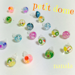小さな（プチ）ドーム型樹脂ピアス【お花】