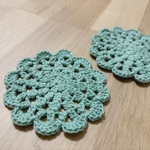 【2枚セット】お花コースター フラワーコースター かぎ編み レース編み かわいい
