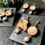 スポーツの竹製ピアス/イヤリング　吊り下げタイプ