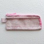★SALE★　ペンケース　歯ブラシケース　L字ファスナー　ジェニーズリボン　リバティ　ラミネート　♡リボン柄　