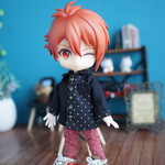 オビツ11：シャツ（黒×ドット）＊再販はありません