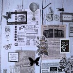【モノクロ】✿フレークシール60pics・海外シール