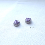 ミニ紫小花ビーズピアス/イヤリング