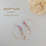 14kgf☆petite stone×ブラウントパーズ**ワイヤーピアス