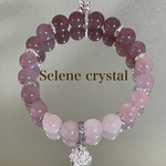 ピンクトルマリン　グラデーション　ブレスレット　　蓮　Selene crystal