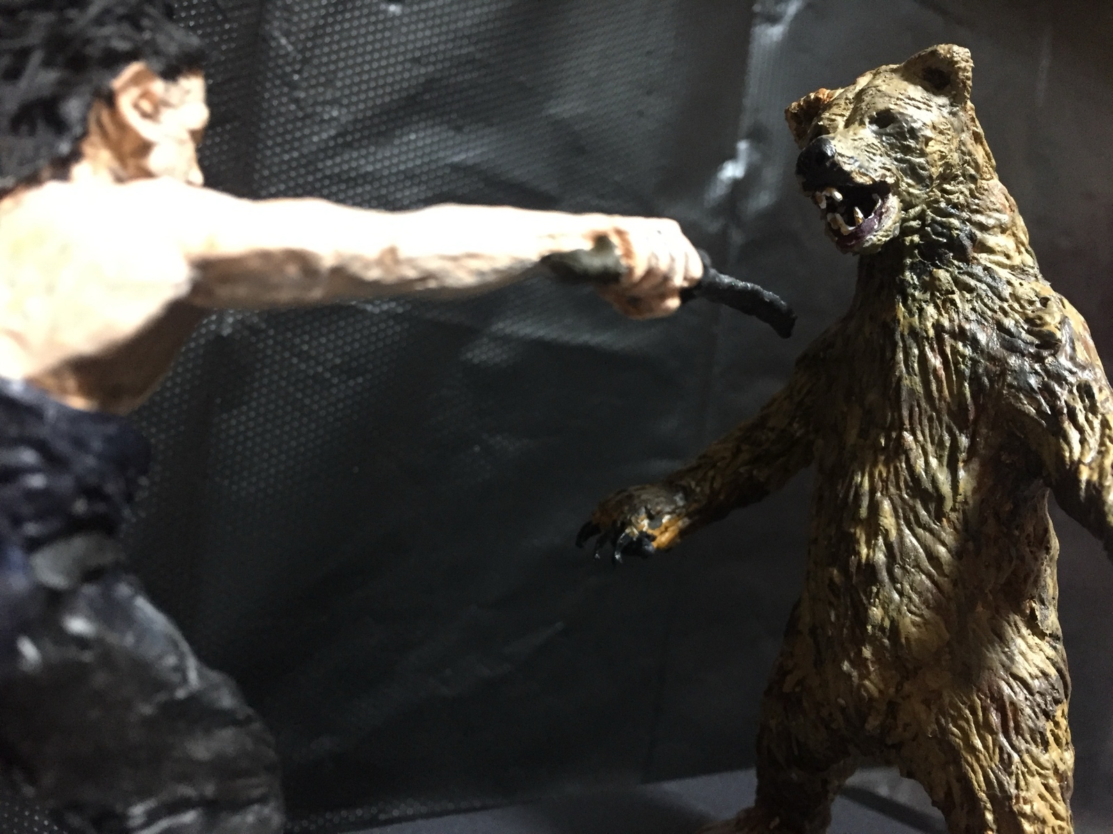 石粉粘土作品「The Bear and the Samurai」