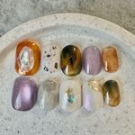 🐄　マルチカラーべっこうのネイルチップ